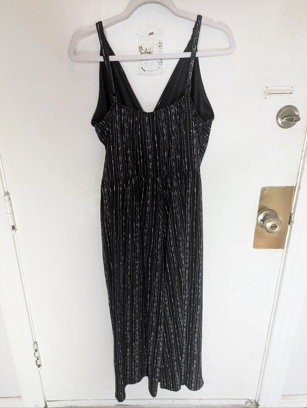 Kayleigh Sleeveless Black Striped Jumpsuit - Picture 8 of 9